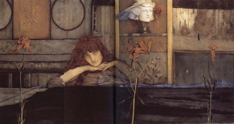 Fernand Khnopff I lock my dorr upon myself oil painting picture